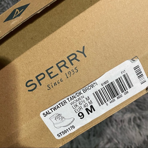 Sperry Tan Dark Brow Saltwater Duck Booties - Picture 2 of 8